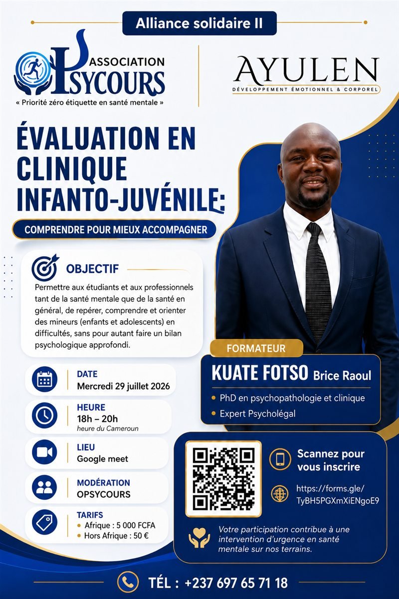 Affiche Alliance Solidaire II — Évaluation en clinique infanto-juvénile, mercredi 29 juillet 2026
